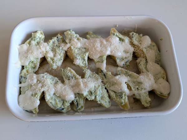 Conchiglioni stuffed with ricotta, zucchini and lemon: creamy and baked au gratin - Preparation step 8