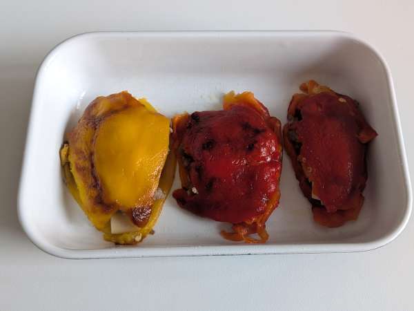 Air fryer stuffed peppers with sausage and scamorza - Preparation step 10