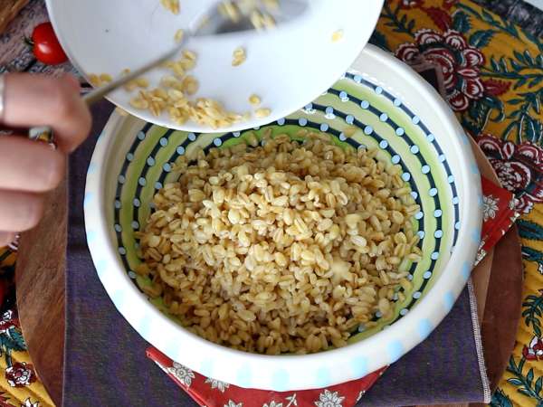Summer wheat salad with tuna and mozzarella - Preparation step 6