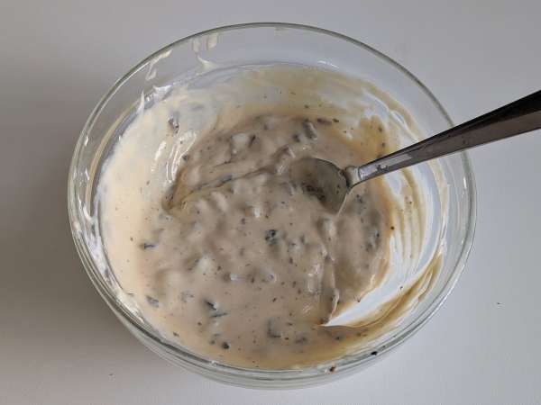 Savory flans with olives and cream cheese in an Air Fryer - Preparation step 5