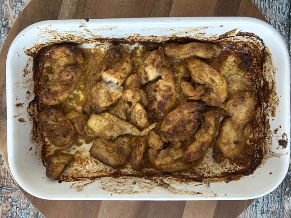 Air Fryer Chicken Shawarma with Pita and Tahini Sauce - Preparation step 6