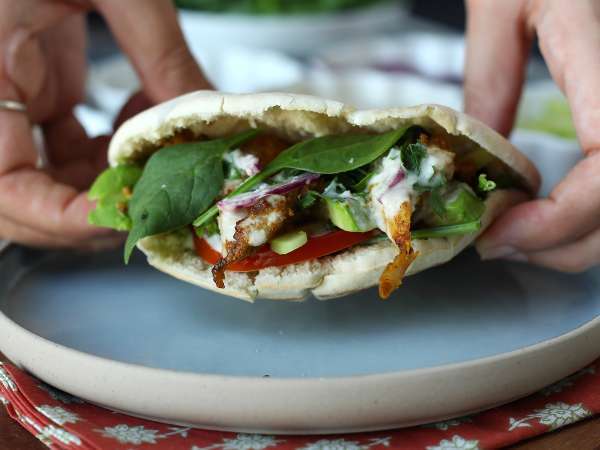 Air Fryer Chicken Shawarma with Pita and Tahini Sauce - Preparation step 8