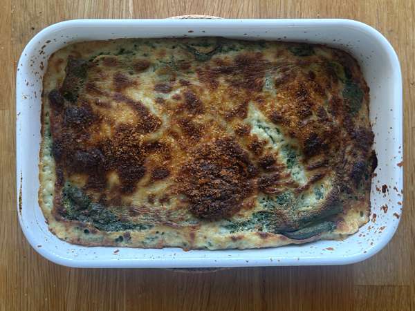 Vegetarian Lasagna with Spinach and Tofu Made in an Air Fryer - Preparation step 10