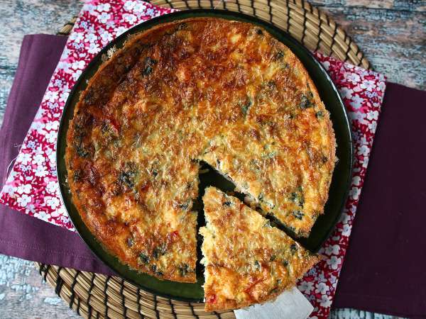 Crustless quiche with salmon, spinach, and cottage cheese - Preparation step 9
