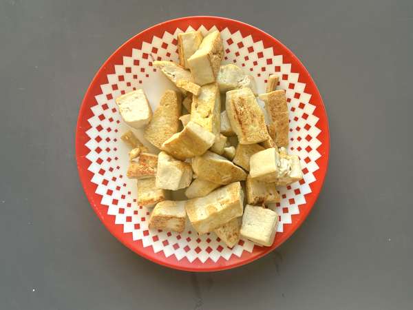 Palak tofu: Indian curry with spinach and tofu - Preparation step 6