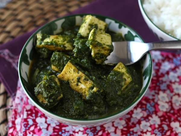 Palak tofu: Indian curry with spinach and tofu - Preparation step 11