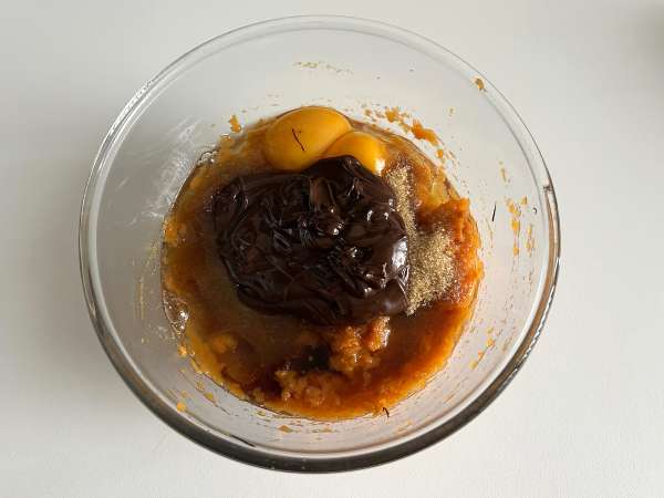 Sweet potato brownies without butter or oil - Preparation step 3