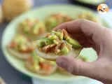 Avocado and salmon blini appetizer - Preparation step 4