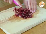 Prosciutto, tomato and cantaloupe tartare - Preparation step 1