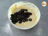 Step 2 - Black olives and feta cake