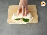 Spinach, ham & cheese wrap - Preparation step 2