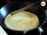 Stuffed crepes with béchamel sauce and ham - Preparation step 4