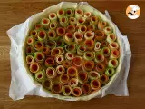 Vegetarian quiche with carrot and zucchini roses - Preparation step 3