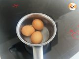 Light, oil-free hard-boiled egg mayonnaise! perfect when you can't eat raw eggs! - Preparation step 1