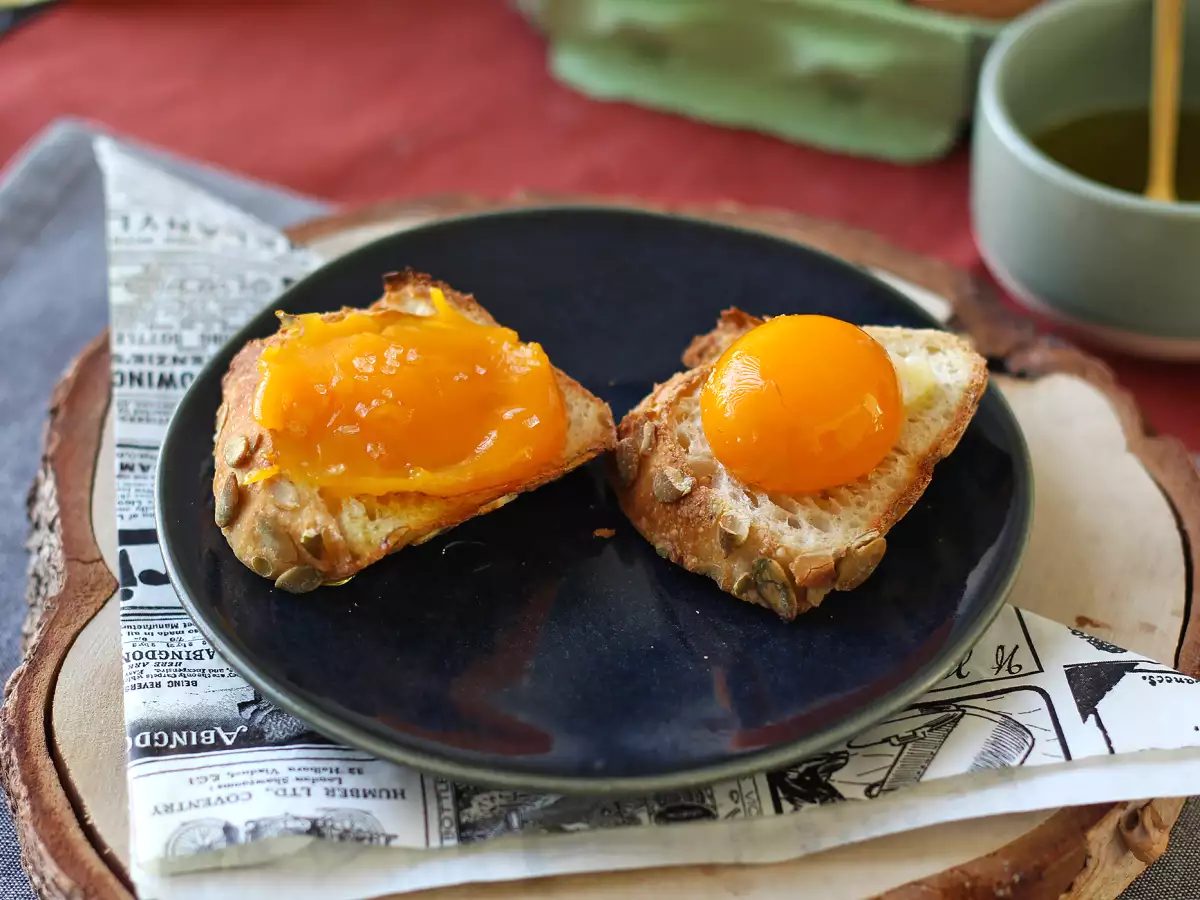Air fryer confit egg yolks for spreading - photo 5