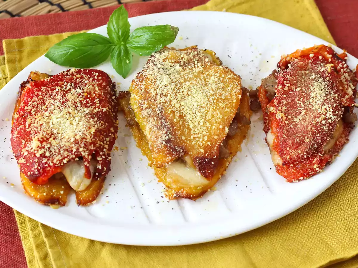 Air fryer stuffed peppers with sausage and scamorza - photo 3