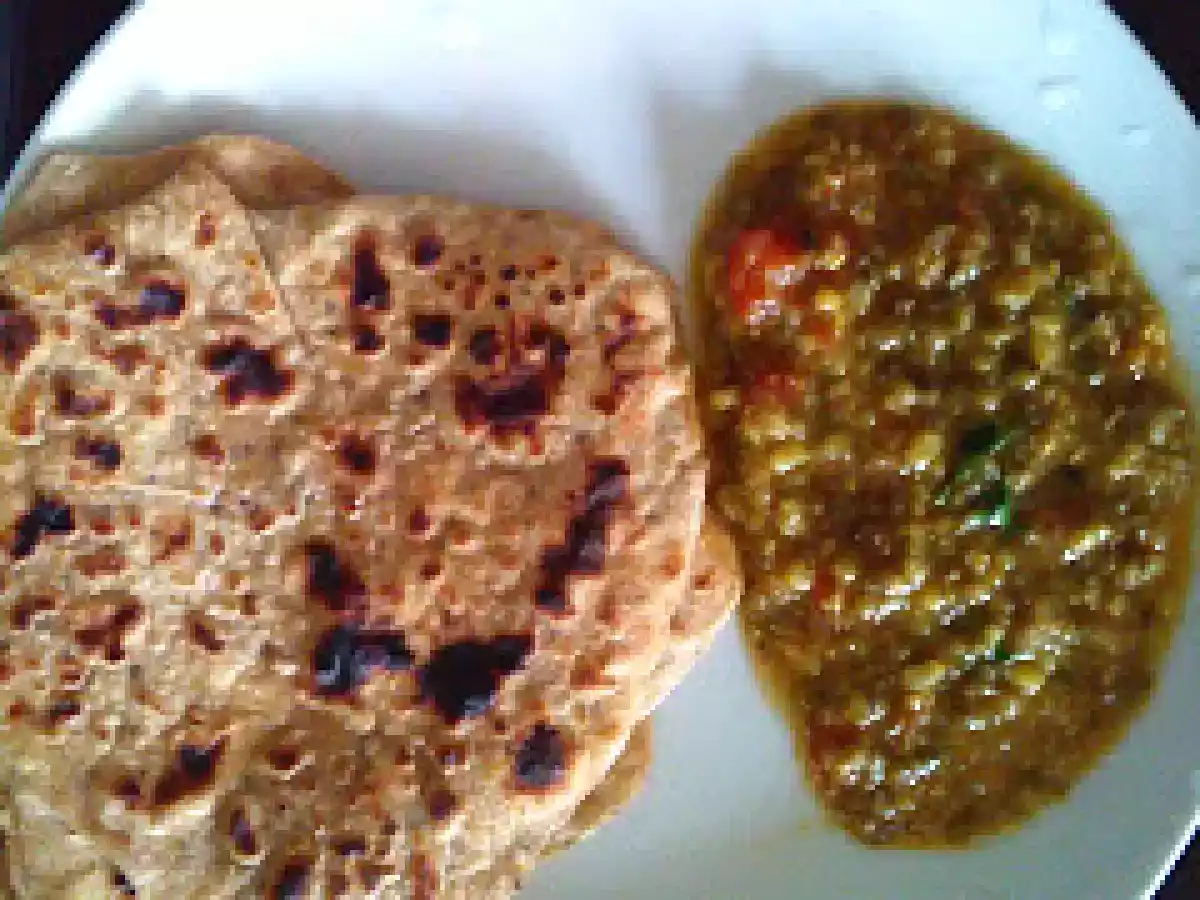Ajwain Paratha with Moong Dal ki Sabzi
