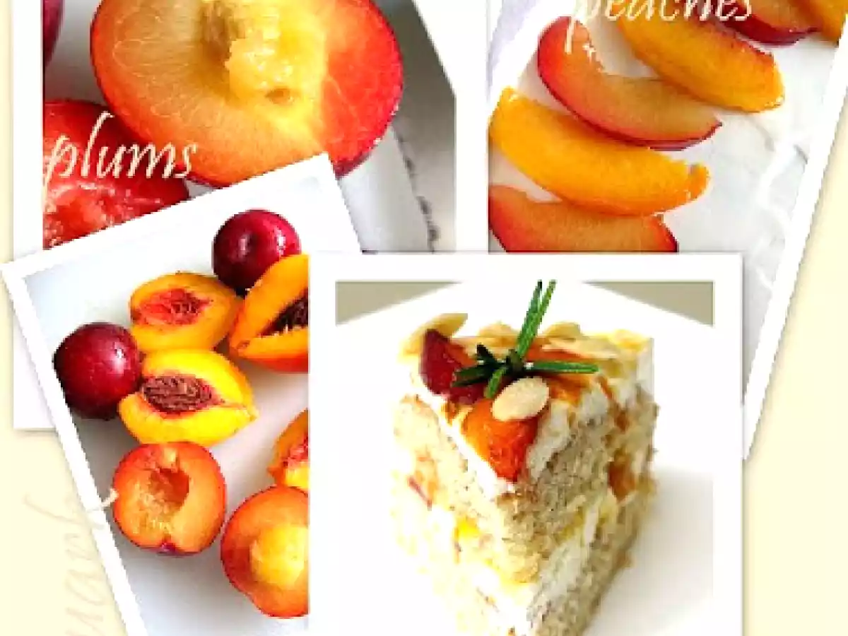 ALMOND NUT TORTE with QUARK, PEACHES AND PLUMS...& my blogiversary winner - photo 2