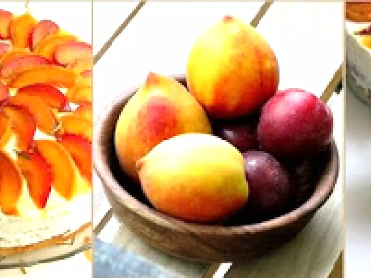 ALMOND NUT TORTE with QUARK, PEACHES AND PLUMS...& my blogiversary winner - photo 4