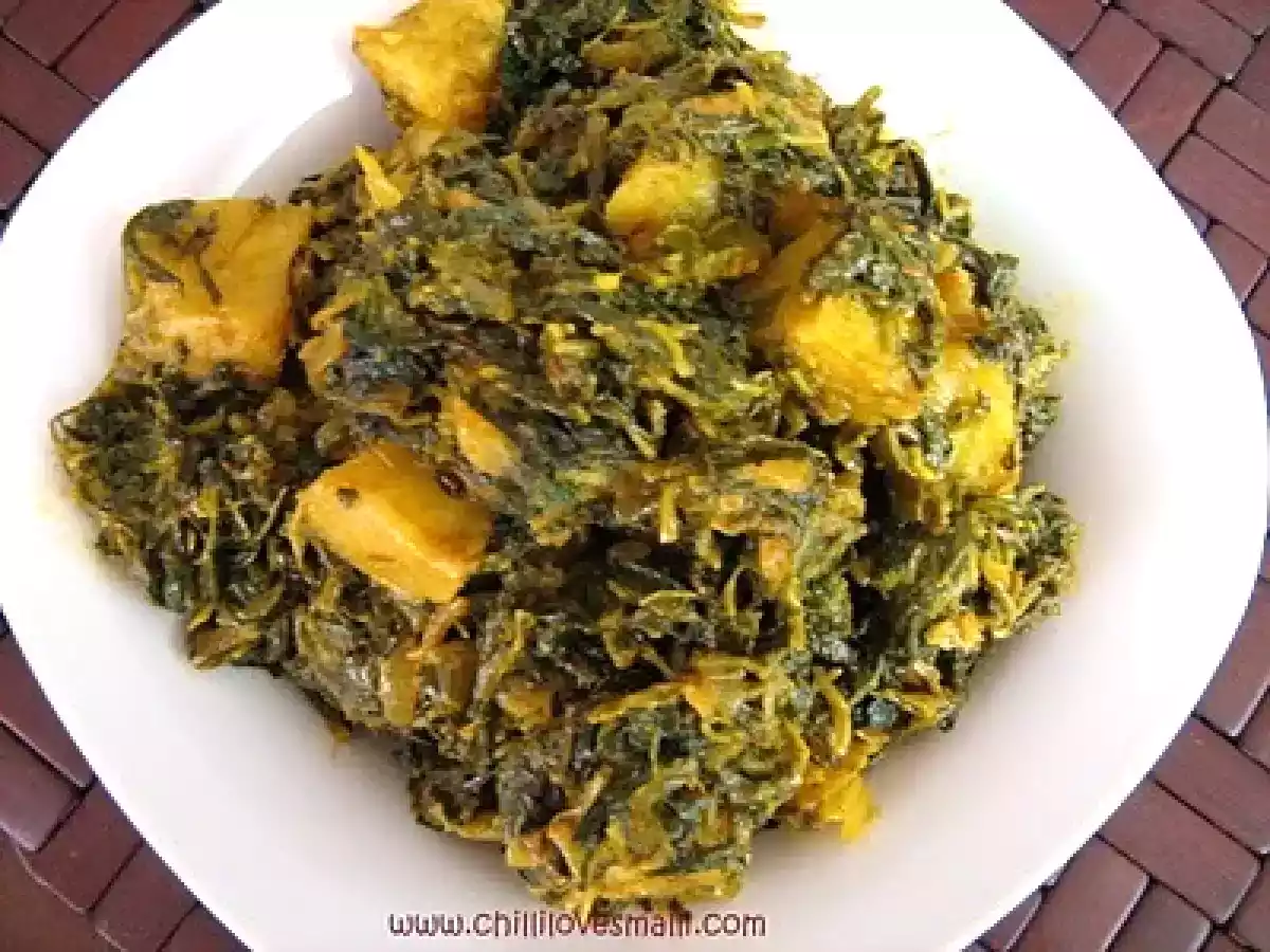 Aloo Methi and Spinach Subzi/Potato Fenugreek greens and Spinach