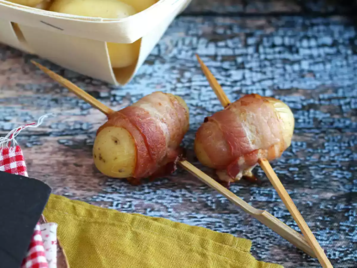 Appetizer potato and bacon skewers - photo 2