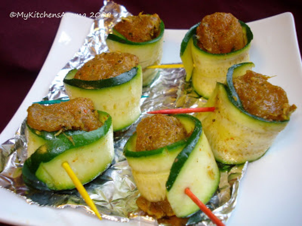 appetizers - chicken-zucchini roll-ups - Recipe Petitchef