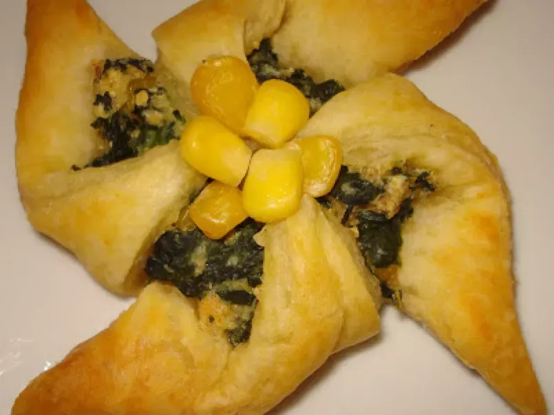 Appetizers - Puff Pastry 'Pinwheels' with Spinach-Corn-Ricotta Cheese Filling - photo 2