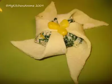 Appetizers - Puff Pastry 'Pinwheels' with Spinach-Corn-Ricotta Cheese Filling - photo 3