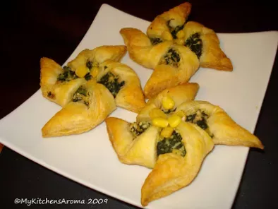 Appetizers - Puff Pastry 'Pinwheels' with Spinach-Corn-Ricotta Cheese Filling - photo 4
