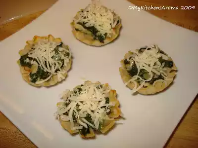 "appetizers"- spinach-artichoke phyllo cups