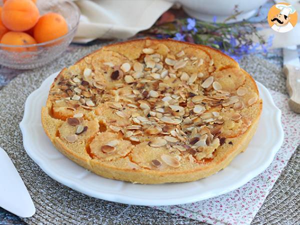 Apricot clafoutis with grilled almonds