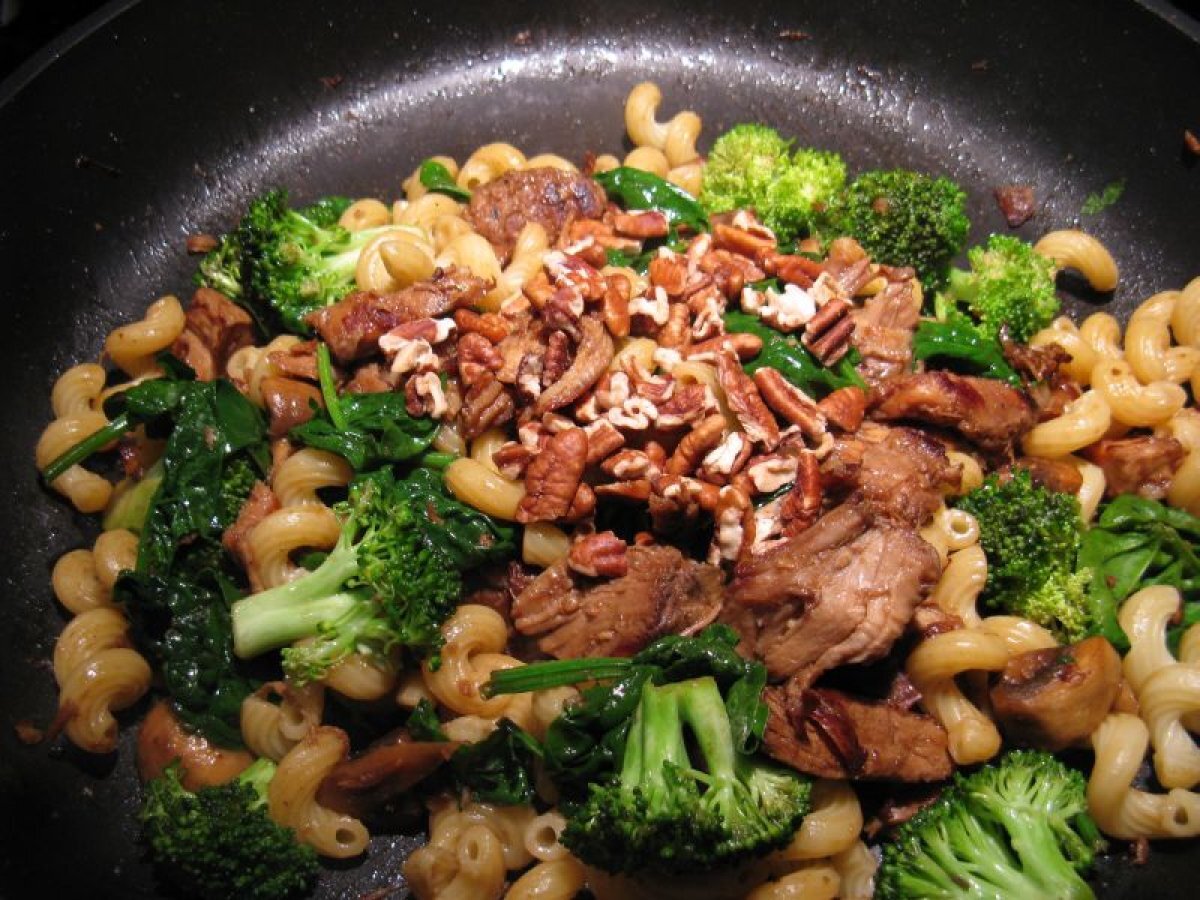 Apricot Pork Pasta with Feta