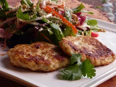 Asian Chicken Patties with Salad