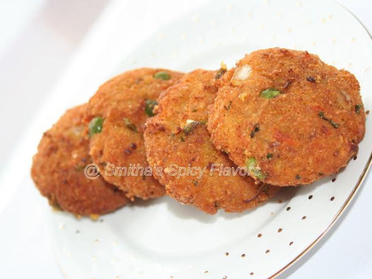 Atukula cutlet / vada, Poha vada / tikki, Beaten Flat rice cutlet / tikki - photo 2