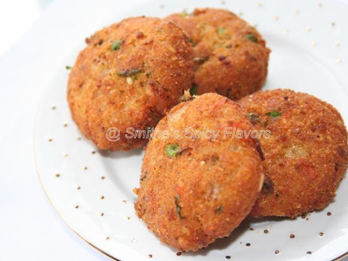 Atukula cutlet / vada, Poha vada / tikki, Beaten Flat rice cutlet / tikki - photo 3