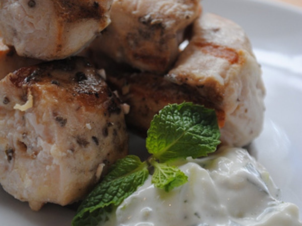 Authentic Greek chicken souvlaki