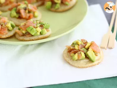 Avocado and salmon blini appetizer - photo 3