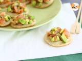 Avocado and salmon blini appetizer, photo 2