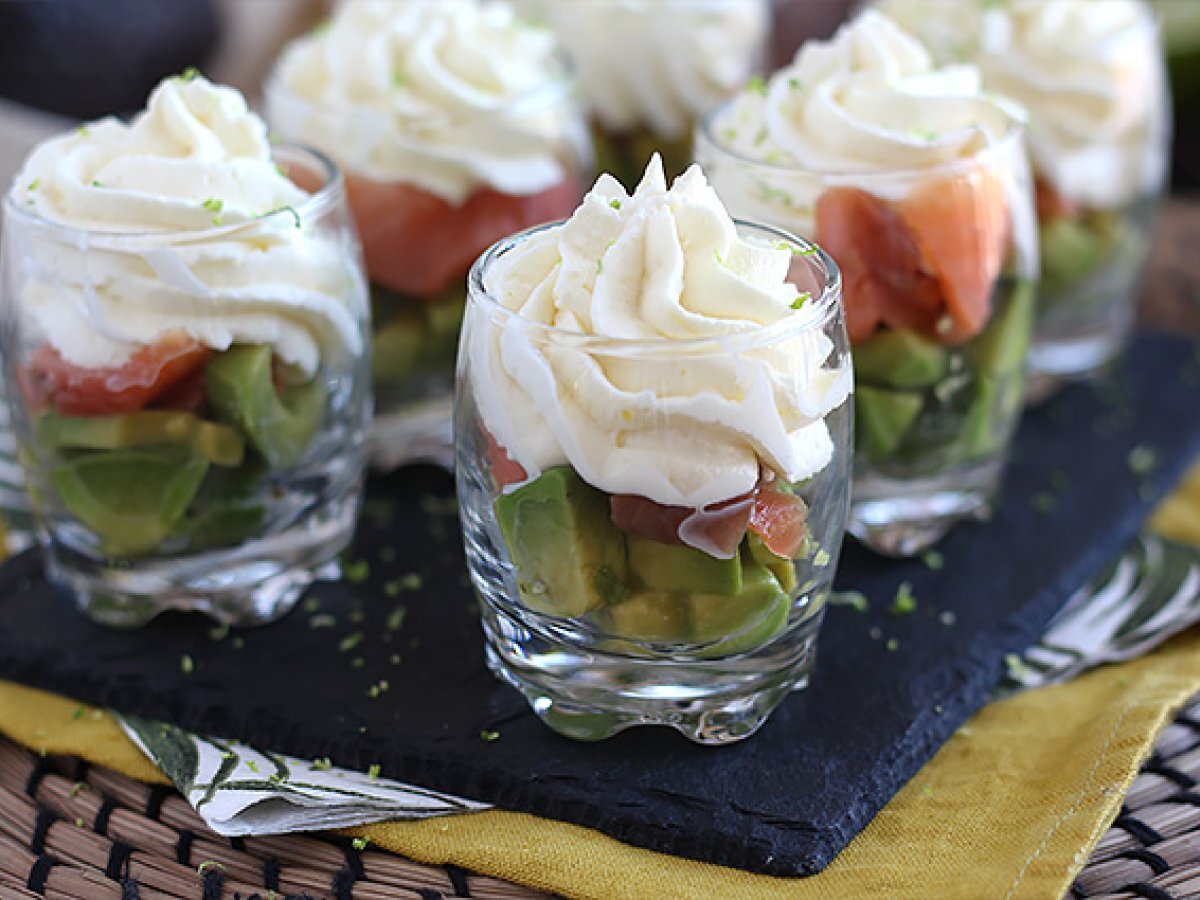 Avocado and smoked salmon verrines