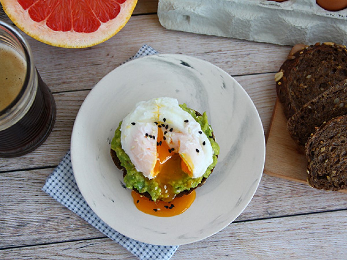 Avocado toast with poached egg - photo 4