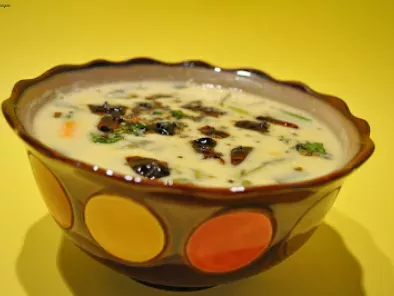Bachhali Pulusu with buttermilk(Malabar Spinach Soup)