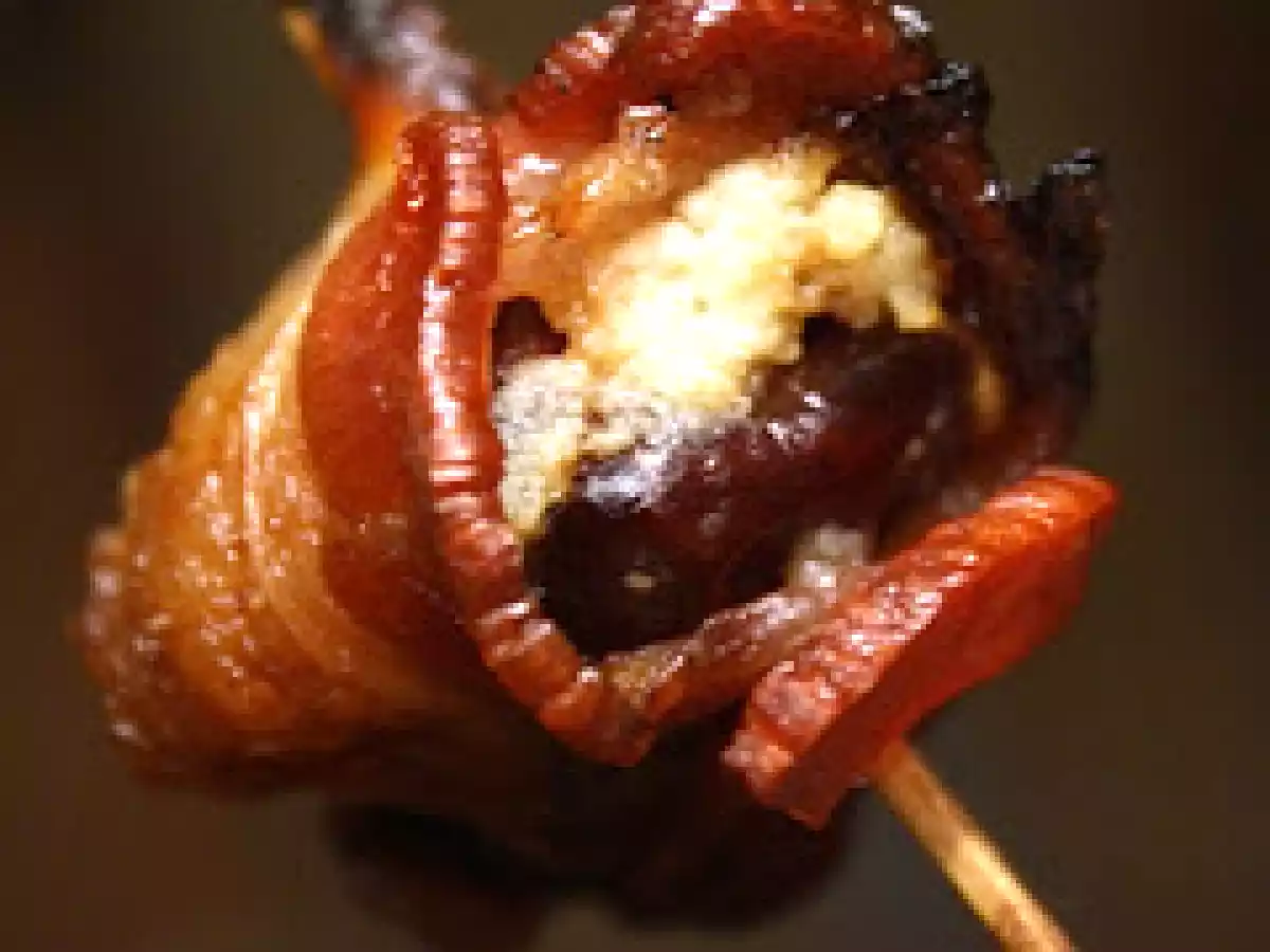 Bacon Wrapped Dates with Cream Cheese - Appetizer
