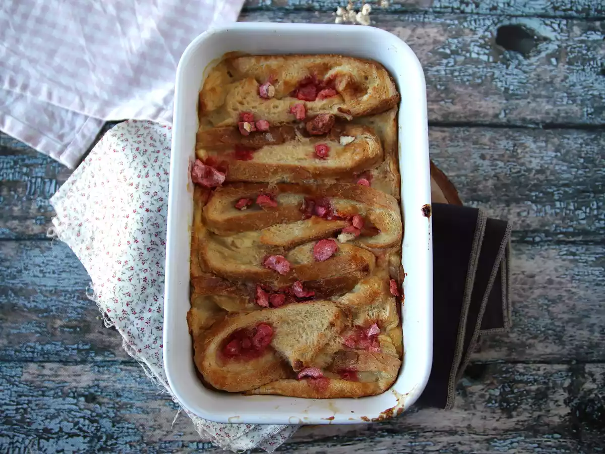 Baked french toast with pink pralines topping - ultra indulgent recipe - photo 2