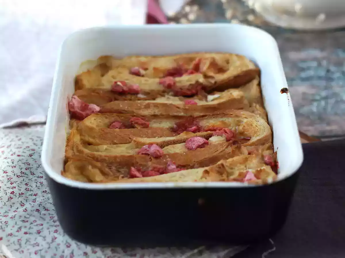 Baked french toast with pink pralines topping - ultra indulgent recipe - photo 5