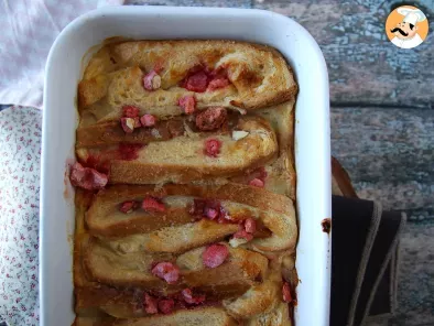 Baked french toast with prink pralines topping, photo 4