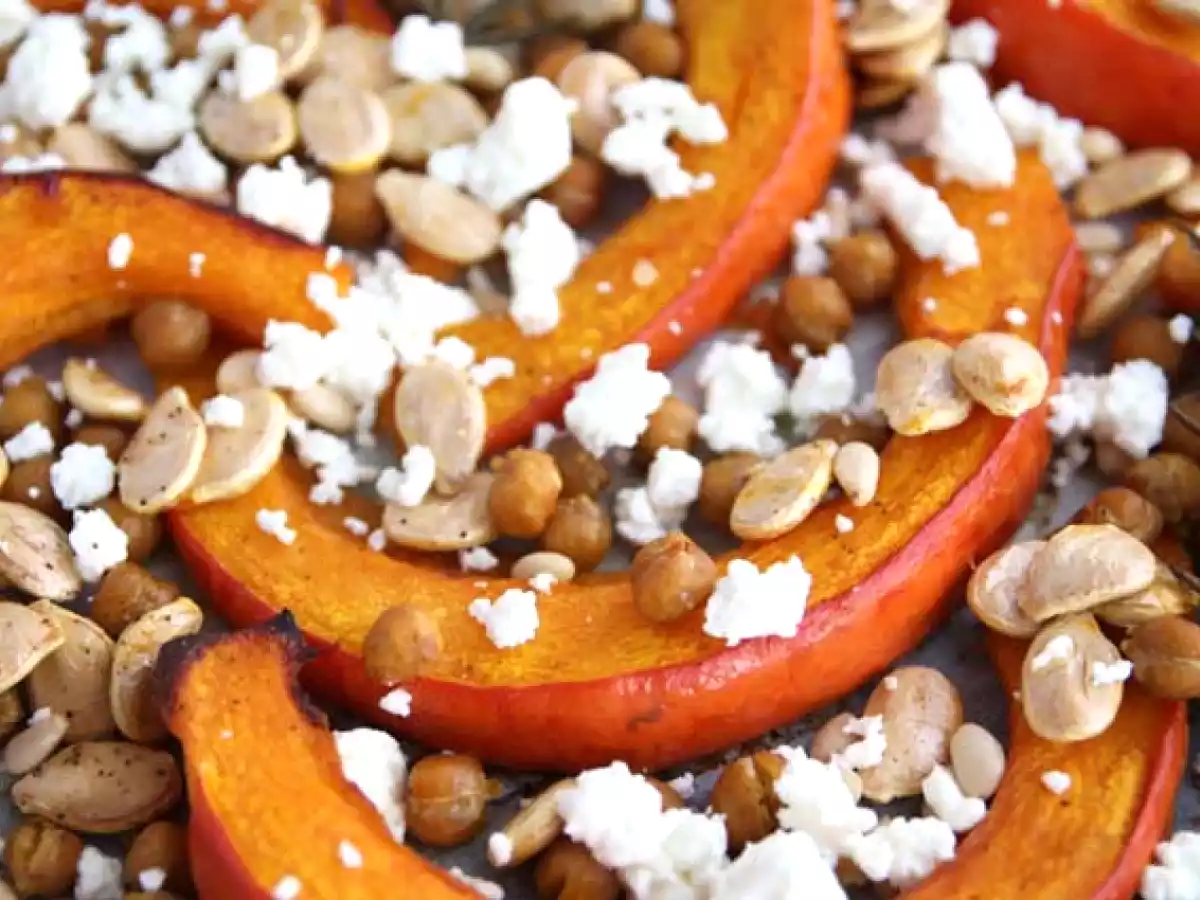 Baked pumpkin and chickpeas with rosemary and feta - photo 3
