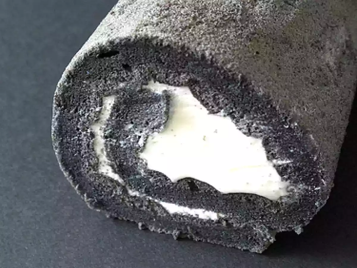 Bamboo Charcoal Swiss Roll .