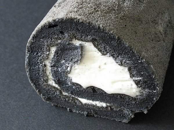 Bamboo Charcoal Swiss Roll .