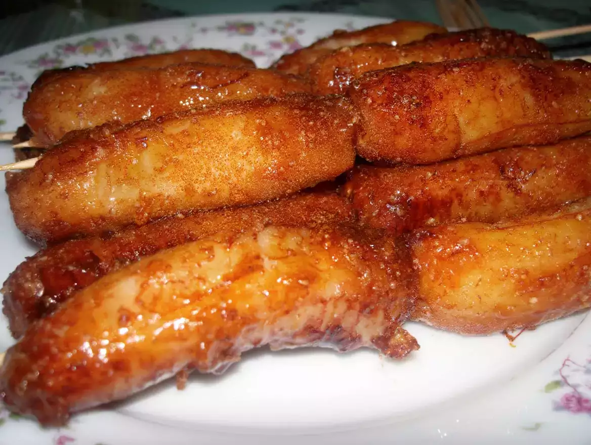 Deep fried banana with caramelized sugar recipe