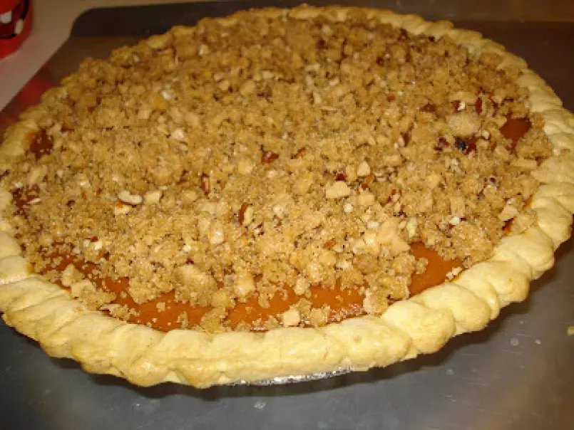 Birthday Treat: Pumpkin Apple Butter Pie with Toffee Struesel Topping, photo 3